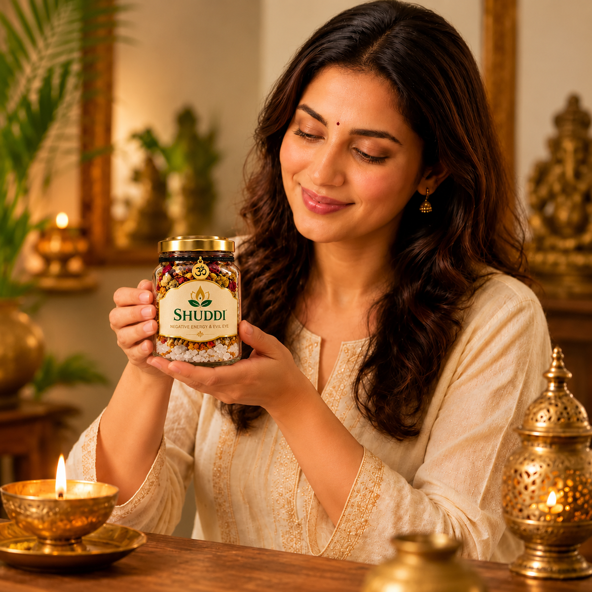SHUDDI Negativity Absorber Jar – Mantra-Energized for Positive Energy & Evil Eye Protection.