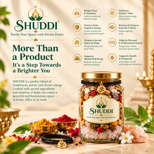 SHUDDI Negativity Absorber Jar – Mantra-Energized for Positive Energy & Evil Eye Protection.